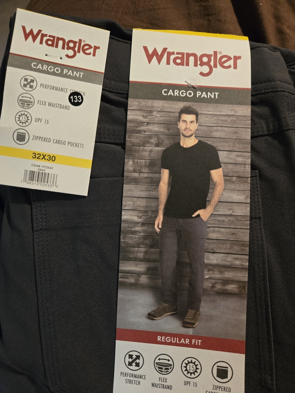 Wrangler Men's Cargo Pants - Charcoal Gray 32x30